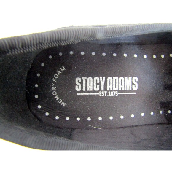 STACY ADAMS Loafers Sultan Black Velour Slip-on Shoes NWOB Mens Size 8M